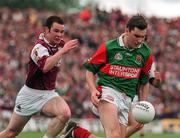 24 May 1998; James Horan of Mayo in action against John Divilly of Galway during the Connacht GAA Football Senior Championship Quarter-Final match between Mayo and Galway at McHale Park in Castlebar, Co. Mayo. Photo by Damien Eagers/Sportsfile
