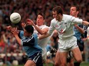 7 June 1998, Dublin pair Jason Sherlock and Ian Robertson with Kildare pair Anthony Rainbow and Brian Lacey, Leinster   Football Championship. Picture Credit: Damien Eagers/SPORTSFILE