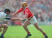 17 May 1998, Joe Deane Cork in action against Tom Feeney Waterford, Cork V Waterford, League Hurling Final, Thurles. Picture Credit: Ray McManus/SPORTSFILE