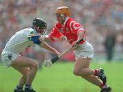 17 May 1998, Joe Deane Cork in action against Tom Feeney Waterford, Cork V Waterford, League Hurling Final, Thurles. Picture Credit: Ray McManus/SPORTSFILE