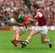 24 May 1998; Ciaran McDonald of Mayo in action against TomÃ¡s Meehan of Galway during the Connacht GAA Football Senior Championship Quarter-Final match between Mayo and Galway at McHale Park in Castlebar, Co. Mayo. Photo by Matt Browne/Sportsfile