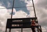 31 May 1998; A general view of the scoreboard during the Connacht GAA Football Senior Championship Quarter-Final match between London and Sligo at Emerald GAA Grounds, Ruislip. Photo by Damien Eagers/Sportsfile