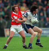 31 May 1998; Mark Daly of Monaghan in action against Kieran McKeever of Derry during the Ulster GAA Football Senior Championship Quarter-Final match between Derry and Monaghan at Celtic Park in Derry. Photo by David Maher/Sportsfile