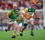 24 May 1998; Mickey Cole of Meath in action against Kevin Martin of Offaly during the Leinster GAA Senior Hurling Championship Quarter-Final match between Offaly and Meath at Croke Park in Dublin. Photo by Ray McManus/Sportsfile
