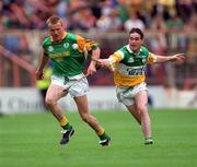 24 May 1998; Paul Donnelly of Meath in action against Johnny Pilkington of Offaly during the Leinster GAA Senior Hurling Championship Quarter-Final match between Offaly and Meath at Croke Park in Dublin. Photo by Ray McManus/Sportsfile