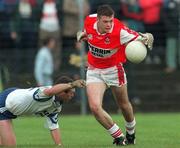 31 May 1998; Paul McFlynn of Derry in action against Kevin Hughes of Monaghan during the Ulster GAA Football Senior Championship Quarter-Final match between Derry and Monaghan at Celtic Park in Derry. Photo by David Maher/Sportsfile