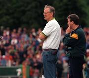 14 June 1998; Leitrim Manager Peter McGinnity, left, during the Connacht Senior Football Championship Semi-Final match between Leitrim and Galway at PÃ¡irc SeÃ¡n Mac Diarmada in Carrick-On-Shannon, Co. Leitrim. Photo by Brendan Moran/Sportsfile