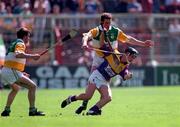 14 June 1998; Rory McCarthy of Wexford in action against Johnny Pilkington, left, and Kevin Martin of Offaly during the Leinster Senior Hurling Championship Semi-Final match between Offaly and Wexford at Croke Park in Dublin. Photo by Ray McManus/Sportsfile