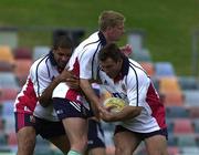 11 June 2001; Iain Balshaw is tackled by Jason Leonard, right, and Colin Charvis during a British and Irish Lions Training Session at Dairy Farmers Stadium in Townsville in Queensland, Australia. Photo by Matt Browne/Sportsfile