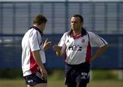15 June 2001; Rob Henderson, right, and Brian O'Driscoll during a British and Irish Lions Training Session at Brisbane Grammar School Playing Fields in Queensland, Australia. Photo by Matt Browne/Sportsfile