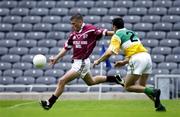 17 June 2001; Alan Mangan of Westmeath in action against Kevin Flynn of Offaly during the Leinster Junior Football Championship Semi-Final match between Offaly and Westmeath at Croke Park in Dublin. Photo by Ray McManus/Sportsfile