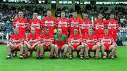 17 June 2001; The Derry team ahead of the Bank of Ireland Ulster Senior Football Championship Semi-Final match between Tyrone and Derry at St Tiernach's Park in Clones, Monaghan. Photo by Damien Eagers/Sportsfile