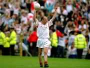 17 June 2001; Peter Canavan of Tyrone celebrates at the final whistle of the Bank of Ireland Ulster Senior Football Championship Semi-Final match between Tyrone and Derry at St Tiernach's Park in Clones, Monaghan. Photo by Damien Eagers/Sportsfile