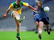 17 June 2001; Neville Coughlan of Offaly in action against Paddy Christie of Dublin during the Bank of Ireland Leinster Senior Football Championship Semi-Final match between Dublin and Offaly at Croke Park in Dublin. Photo by Ray McManus/Sportsfile