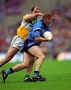 17 June 2001; Dessie Farrell of Dublin in action against Finbar Cullen of Offaly during the Bank of Ireland Leinster Senior Football Championship Semi-Final match between Dublin and Offaly at Croke Park in Dublin. Photo by Ray McManus/Sportsfile
