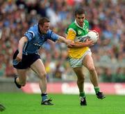 17 June 2001; Alan McNamee of Offaly in action against Coman Goggins of Dublin during the Bank of Ireland Leinster Senior Football Championship Semi-Final match between Dublin and Offaly at Croke Park in Dublin. Photo by Aoife Rice/Sportsfile