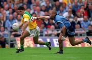 17 June 2001; Vinny Claffey of Offaly in action against Martin Cahill of Dublin during the Bank of Ireland Leinster Senior Football Championship Semi-Final match between Dublin and Offaly at Croke Park in Dublin. Photo by Aoife Rice/Sportsfile