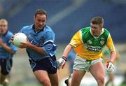 17 June 2001; Paul Curran of Dublin in action against Cathal Daly of Offaly during the Bank of Ireland Leinster Senior Football Championship Semi-Final match between Dublin and Offaly at Croke Park in Dublin. Photo by Ray McManus/Sportsfile
