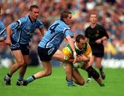 17 June 2001; Barry Malone of Offaly in action against Ken D'arcy of Dublin during the Bank of Ireland Leinster Senior Football Championship Semi-Final match between Dublin and Offaly at Croke Park in Dublin. Photo by Ray Lohan/Sportsfile