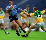 17 June 2001; Paul Curran of Dublin in action against Neville Coughlan of Offaly during the Bank of Ireland Leinster Senior Football Championship Semi-Final match between Dublin and Offaly at Croke Park in Dublin. Photo by Ray McManus/Sportsfile