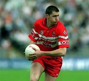 17 June 2001; Enda Muldoon of Derry during the Bank of Ireland Ulster Senior Football Championship Semi-Final match between Tyrone and Derry at St Tiernach's Park in Clones, Monaghan. Photo by Damien Eagers/Sportsfile