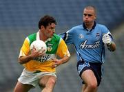 17 June 2001; Vinny Claffey of Offaly in action against Martin Cahill of Dublin during the Bank of Ireland Leinster Senior Football Championship Semi-Final match between Dublin and Offaly at Croke Park in Dublin. Photo by Ray McManus/Sportsfile