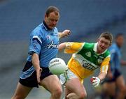 17 June 2001; Vinny Murphy of Dublin in action against Cathal Daly of Offaly during the Bank of Ireland Leinster Senior Football Championship Semi-Final match between Dublin and Offaly at Croke Park in Dublin. Photo by Ray McManus/Sportsfile