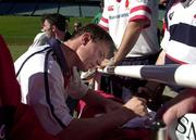 22 June 2001; Brian O'Driscoll signs autographs for supporters following a British and Irish Lions Training Session at Sydney Football Stadium in New South Wales, Australia. Photo by Matt Browne/Sportsfile