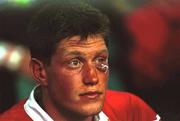 23 June 2001; Ronan O'Gara of British and Irish Lions sits on the bench after an incident with New South Wales Waratahs player Duncan McRae during the match between New South Wales Waratahs and British and Irish Lions at Sydney Football Stadium in Sydney, Australia. Photo by Matt Browne/Sportsfile