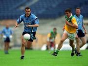 17 June 2001; Ciaran Whelan of Dublin in action against Alan McNamee of Offaly during the Bank of Ireland Leinster Senior Football Championship Semi-Final match between Dublin and Offaly at Croke Park in Dublin. Photo by Ray McManus/Sportsfile