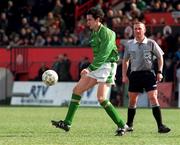 27 March 1995; Dave Savage of Republic of Ireland during the UEFA U21 Championship Qualifier between Republic of Ireland and England at Dalymount Park in Dublin. Photo By Brendan Moran/Sportsfile