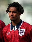 27 March 1995; Trevor Sinclair of England ahead of the UEFA U21 Championship Qualifier between Republic of Ireland and England at Dalymount Park in Dublin. Photo by David Maher/Sportsfile