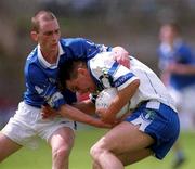 24 June 2001; Gary Meehan of Monaghan in action against Damien Freeman of Cavan during the Bank of Ireland Ulster Senior Football Championship Semi-Final match between Monaghan and Cavan at St Tiernach's Park in Clones, Monaghan. Photo by David Maher/Sportsfile