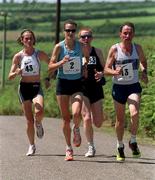 24 June 2001; Sonia O'Sullivan, 2, leads Valerie Vaughan, 43, on her way to winning the Nike / Ballycotton &quot;10&quot; in Ballycotton, Cork. Photo by Ronnie McGarry/Sportsfile