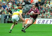 17 June 2001; Alan Daly of Westmeath in action against Conor Evans of Offaly during the Leinster Junior Football Championship Semi-Final match between Offaly and Westmeath at Croke Park in Dublin. Photo by Ray Lohan/Sportsfile
