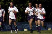 25 June 2001; Jeremy Davidson, centre, with Scott Quinnell, left, and Richard Hill during a British and Irish Lions training session at Coffs Harbour in New South Wales, Australia. Photo by Matt Browne/Sportsfile
