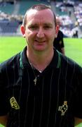 24 June 2001; Referee Brendan Gorman ahead of the Bank of Ireland Leinster Senior Football Championship Semi-Final match between Meath and Kildare at Croke Park in Dublin. Photo by Pat Murphy/Sportsfile