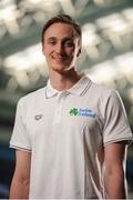 12 May 2016; Ireland swimmer Shane Ryan prior to departure for the European Swimming Championships in London, United Kingdom, from the16th of May to the 22nd of May 2016. National Aquatic Centre, Abbotstown, Dublin. Picture credit: Seb Daly / SPORTSFILE