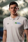 12 May 2016; Ireland swimmer Brendan Hyland prior to departure for the European Swimming Championships in London, United Kingdom, from the16th of May to the 22nd of May 2016. National Aquatic Centre, Abbotstown, Dublin. Picture credit: Seb Daly / SPORTSFILE