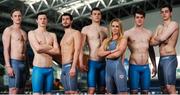 12 May 2016; Ireland swimmers, from left to right, Shane Ryan, Brendan Hyland, Nicholas Quinn, Curtis Coulter, Sycerika McMahon, Jordan Sloan and Alex Murphy prior to departure for the European Swimming Championships in London, United Kingdom, from the16th of May to the 22nd of May 2016. National Aquatic Centre, Abbotstown, Dublin. Picture credit: Seb Daly / SPORTSFILE