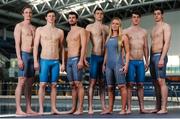 12 May 2016; Ireland swimmers, from left to right, Shane Ryan, Brendan Hyland, Nicholas Quinn, Curtis Coulter, Sycerika McMahon, Jordan Sloan and Alex Murphy prior to departure for the European Swimming Championships in London, United Kingdom, from the16th of May to the 22nd of May 2016. National Aquatic Centre, Abbotstown, Dublin. Picture credit: Seb Daly / SPORTSFILE