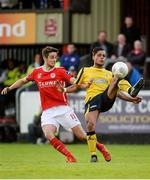 13 May 2016; Kaleem Simon of Longford Town in action against Sam Verdon of St Patricks Athletic during the SSE Airtricity League Premier Division, St Patrick's Athletic v Longford Town in Richmond Park, Dublin. Photo by Piaras O Midheach/Sportsfile