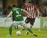 13 May 2016; Dean Jarvis of Derry City in action against John Dunleavy of Cork City during the SSE Airtricity League Premier Division, SSE Airtricity League Premier Division, Cork City v Derry City in Turners Cross, Cork. Photo by Eóin Noonan/Sportsfile