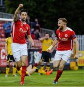 13 May 2016; Sam Verdon of St Patricks Athletic celebrates scoring his side's first goal with team-mate Sean Hoare, right, during the SSE Airtricity League Premier Division, St Patrick's Athletic v Longford Town in Richmond Park, Dublin. Photo by Piaras O Midheach/Sportsfile