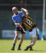 14 May 2016; Jordan Molloy of Kilkenny is tackled by Colin Currie of Dublin during the Electric Ireland Leinster GAA Minor Championship, semi-final, Dublin v Kilkenny at Parnell Park, Dublin. Picture credit: Ray McManus / SPORTSFILE