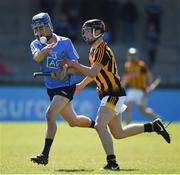 14 May 2016; Mark O'Keffe of Dublin in action against Victor Costello of Kilkenny during the Electric Ireland Leinster GAA Minor Championship, semi-final, Dublin v Kilkenny at Parnell Park, Dublin. Picture credit: Ray McManus / SPORTSFILE