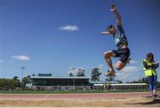 14 May 2016; Christian Collins, Terence College, competing in the Senior Boys Long Jump during day 2 of the GloHealth Leinster Schools Track & Field Championships. Morton Stadium, Santry. Picture credit: Sam Barnes / SPORTSFILE