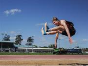 14 May 2016; Keith Marks, Ashbourne CS, competing in the Senior Boys Long Jump during day 2 of the GloHealth Leinster Schools Track & Field Championships. Morton Stadium, Santry. Picture credit: Sam Barnes / SPORTSFILE