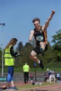 14 May 2016; Johnny McKenna, PBS Newbridge, competing in the Senior Boys Long Jump during day 2 of the GloHealth Leinster Schools Track & Field Championships. Morton Stadium, Santry. Picture credit: Sam Barnes / SPORTSFILE