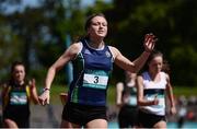 14 May 2016; Sophie Becker, St Mary's New Ross, after winning the Senior Girls 100m during day 2 of the GloHealth Leinster Schools Track & Field Championships. Morton Stadium, Santry. Picture credit: Sam Barnes / SPORTSFILE